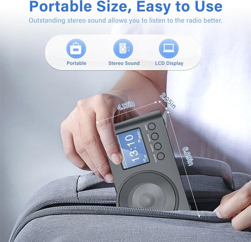 Greadio Portable DAB/DAB+/FM Radio with Bluetooth LCD Digital Radio (M10) - Picture 7 of 7