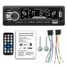 Single Din Car Stereo Head Unit Radio Bluetooth MP3 Player FM/AM USB/TF/AUX In