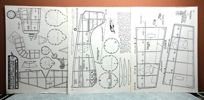 GRUMMAN WILDCAT F4F-4 BALSA FREE FLIGHT MODEL AIRPLANE PLANS 18'' WINGSPAN