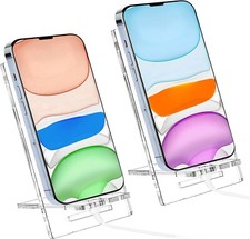 2 Pack Acrylic Phone Stand for Desk, Portable Acrylic Phone Holder, CellPhone