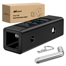 Nilight 2" to 1-1/4" Trailer Hitch Reducer with 5/8" Hitch Pin and Clip Hitches