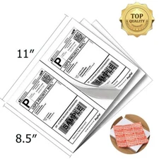 Premium 8.5x5.5 Half Sheet Self-adhesive Shipping Labels 2 Per Sheet