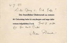 Max Planck -- Signed Vintage Postcard Copy
