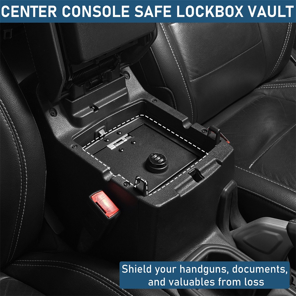 Steel Center Console Lock Vault Box Fit 2018-2026 Jeep Wrangler JL