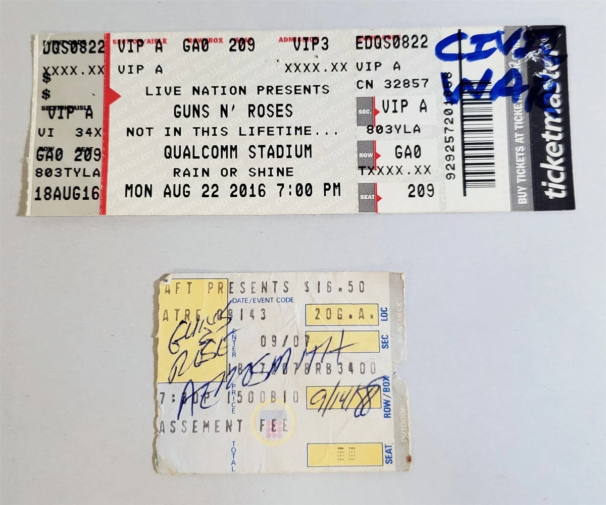 Guns N Roses Tickets In other Guns N' Roses Memorabilia for sale
