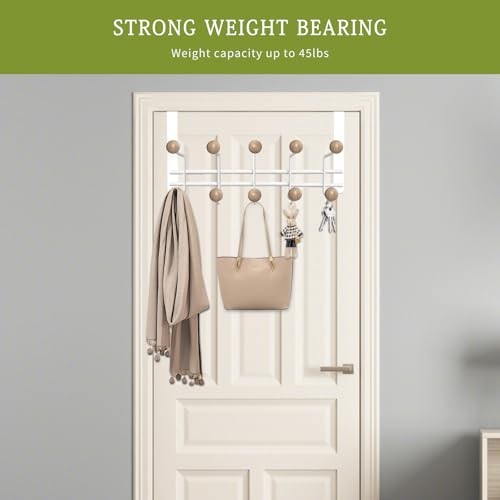 Over The Door Haken 2er Pack mit 10 Knöpfen - Schwerlast 45 Pfund ohne Bohren Aufhänger für - Bild 8 von 8