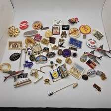 Vtg Now Pin Lot 50 Plus Pins Sports Military Travel Career Tie Lapel Hat Resale