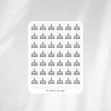 Birthday cake planner stickers | tiny icon stickers | sticker sheet