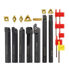 XCAN 21Pcs Indexable Metal Lathe Turning Tool 1/2" Holder Threading Boring Bar C