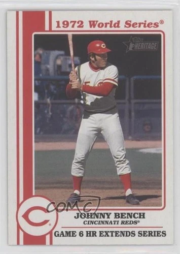 2021 Topps Heritage High Number 1972 World Series Highlights Johnny Bench HOF