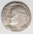 1999 P Roosevelt Dime Odd Shaped Distorted Rim Coin Unusual Damage