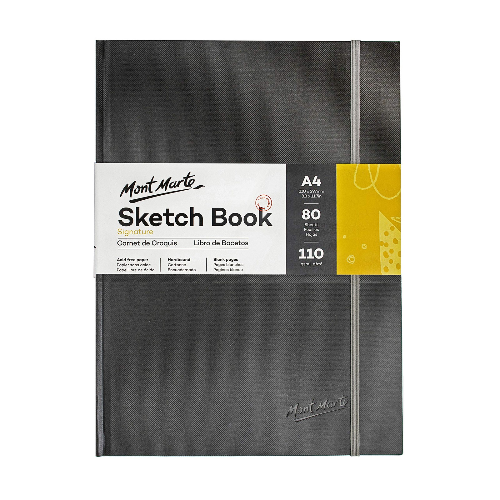 Carnet de Dessin A4 Papier Haute Qualité 110 g/m² Album Relié pour Artistes