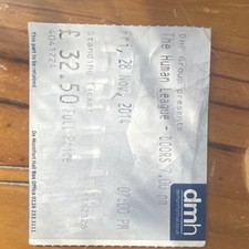 De Montfort Hall Standing Ticket - The Human League. 28th Nov 2014