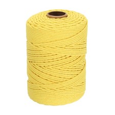 4mm x 241 Yard Yellow Natural Cotton Macrame Rope, Single Strands