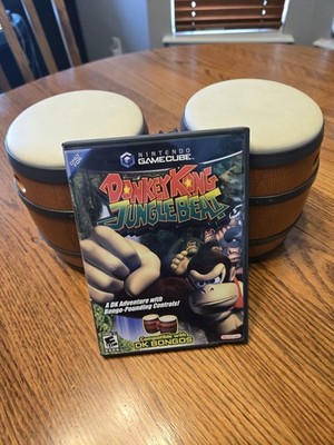 Nintendo GameCube DK Bongos DOL-021 + Donkey Kong Jungle Beat CIB Tested Works