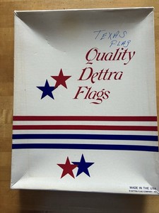 Vintage Dettra Dura-Lite Texas Flag 3 X 5 Feet New in Box Plus Flag Facts