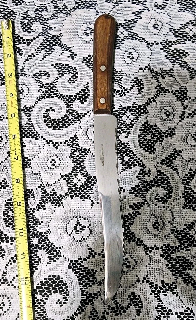 😜251-"8 SE CASE XX CROMIUM HARDWOOD HANDLED SERIOUSLY SERRATED CARVING KNIFE🔪