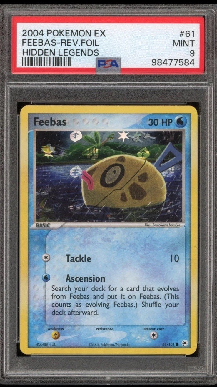 Pokemon Feebas EX Hidden Legends Rev. Holo #61 PSA 9 Mint (Only 1 in a 10)