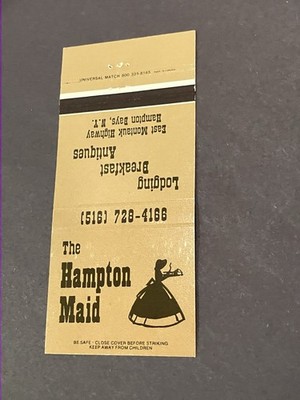 Vintage New York Matchbook  The Hampton Maid  Hampton Bays