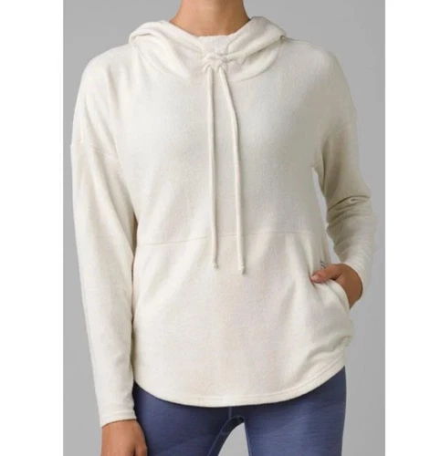 OFF WHITE Prana taglia XL Foresta pullover felpa con cappuccio bianco sporco tasche orlo a U spalla a goccia