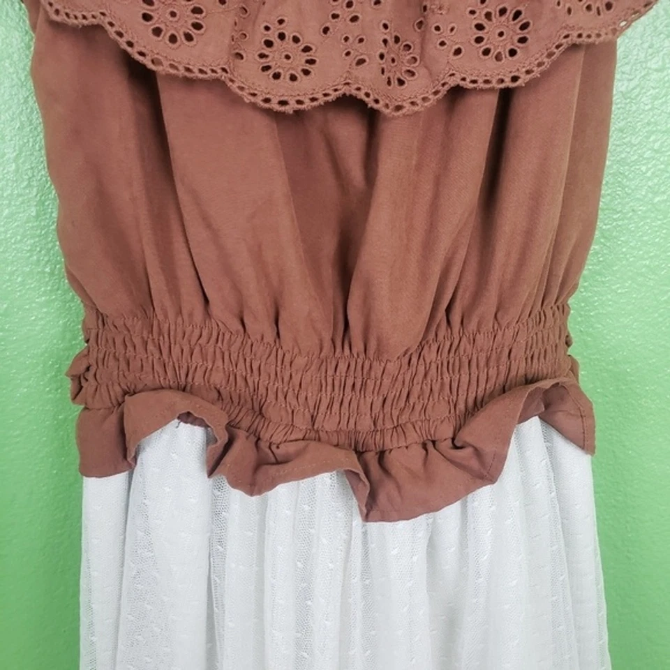 Mono Liz Lisa Campesino Boho Gitano Encaje Fuera de los Hombros Talla XS Foto 3 de 4