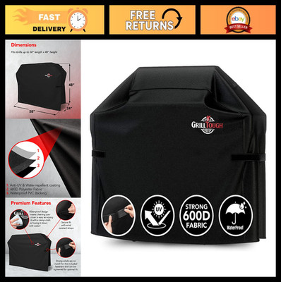 Heavy Duty 58'' BBQ Grill Cover - Waterproof, Weather Resistant, UV Protected, Ad