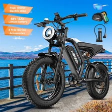 Hikeep 20'' Electric bike Fat Tires 48V 13Ah 1000W Peak ebike for Adults 28 mph