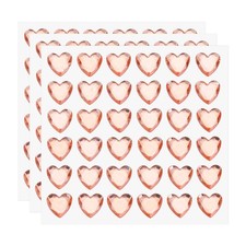 108 Pcs Heart Rhinestone 10mm Self Adhesive Gems Stickers, Orange