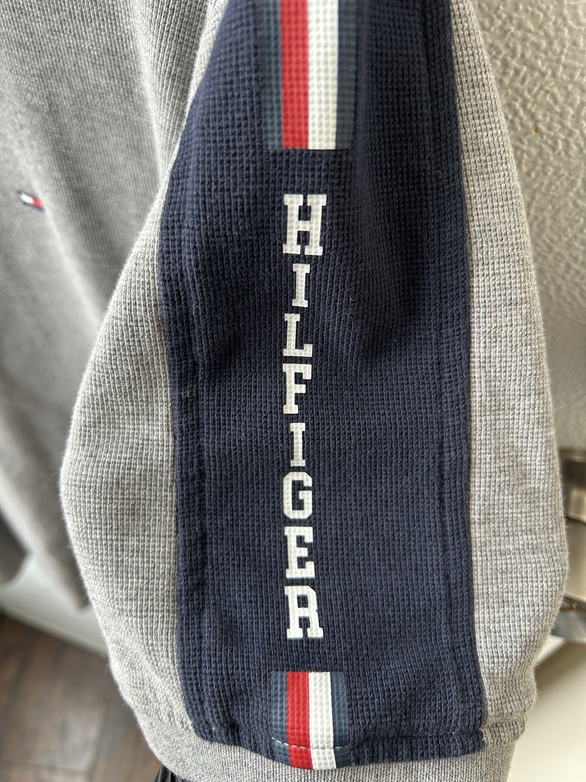 Tommy Hilfiger Polo Grey With Hilfiger On Arm, Size Large thumbnail 2