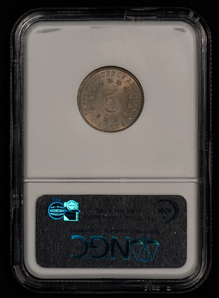 1883 5c US Shield Nickel - Major Die Breaks Struck Thru - NGC MS 63 - SKU-B5189 - Image 2 of 4