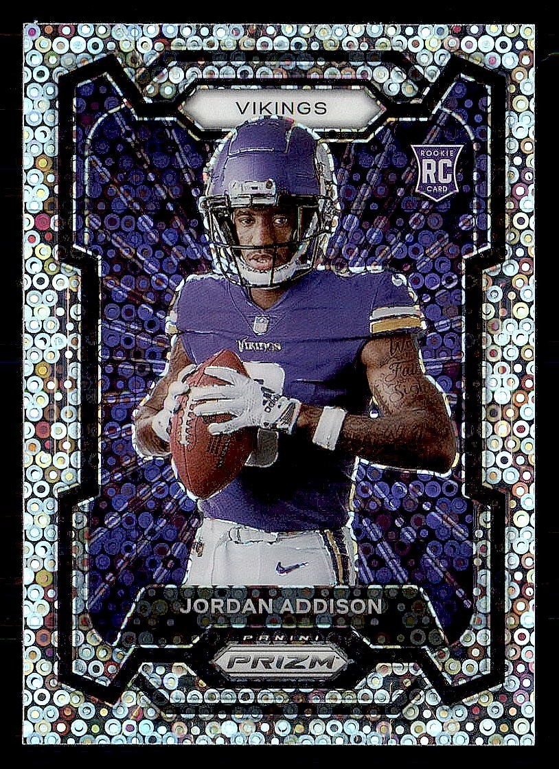 2023 Panini Prizm #308 Jordan Addison Rookie Variations Prizm No Huddle