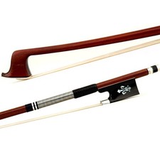 Master Antique Pernambuco Violin Bow 4/4 Black OX Fleur-de-Lys Frog Silver Stiff