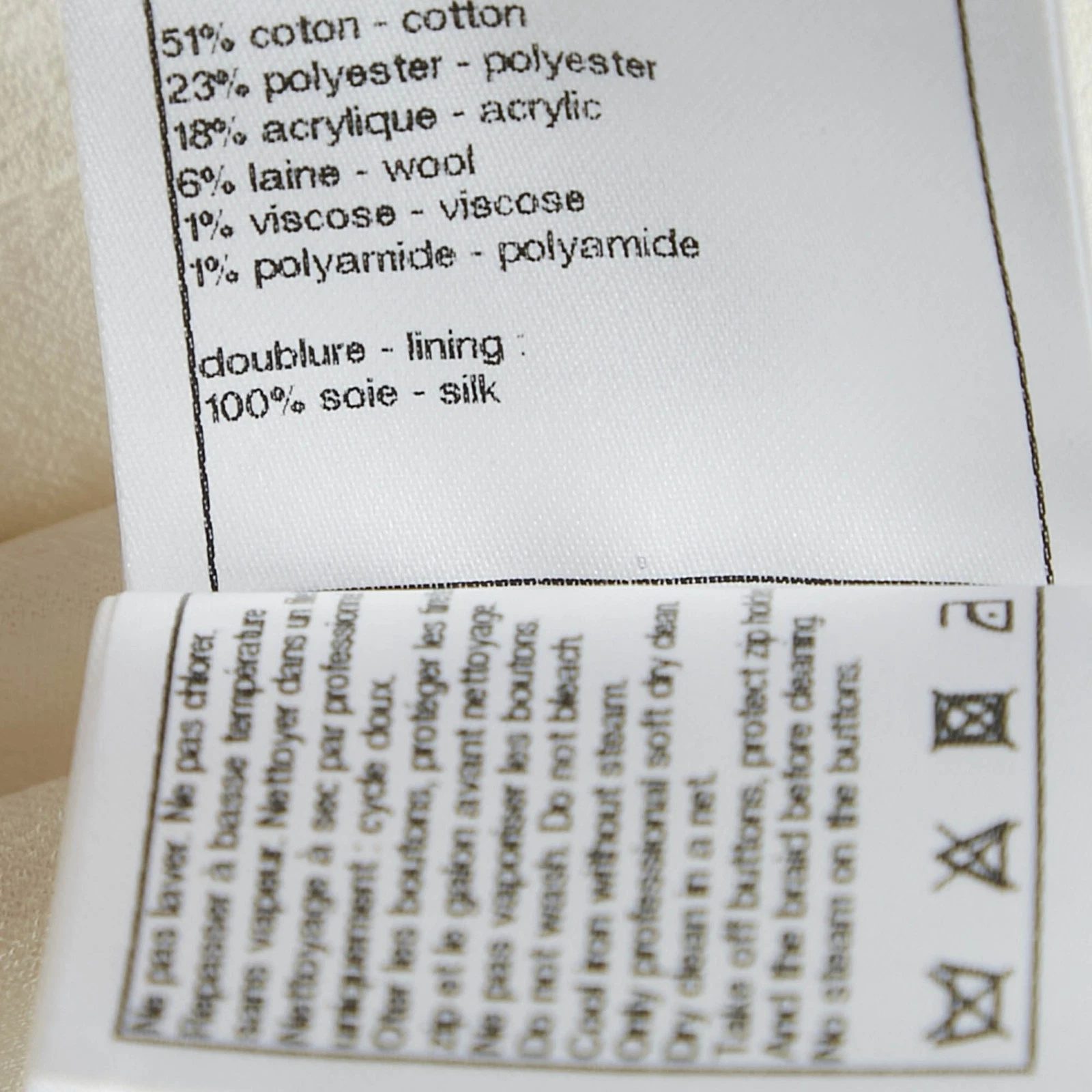 Giacca Chanel bianca in tweed con zip M