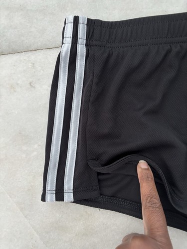 Adidas Track Shorts Girls Black White Pull On Logo Big Kids Size 6 NWT - Picture 4 of 9
