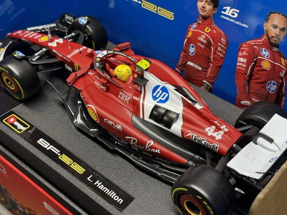Lewis Hamilton Ferrari SF-25 2025 Season 1/18 Scale Diecast Car By Bburago - Image 4 of 4