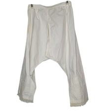Vintage Open Womens Pantaloons Bloomer lace bottom detail tie waist white small