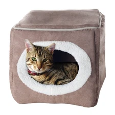 Cat House - Indoor Bed with Removable Foam Cushion - Cat Cave for Puppies, Ra...
