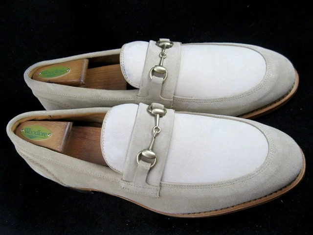 NUEVO Vestido Mocasines Allen Edmonds "RANDOLPH" BIT 11 D Mezcla Gamuza Hueso (676N) Foto 3 de 4