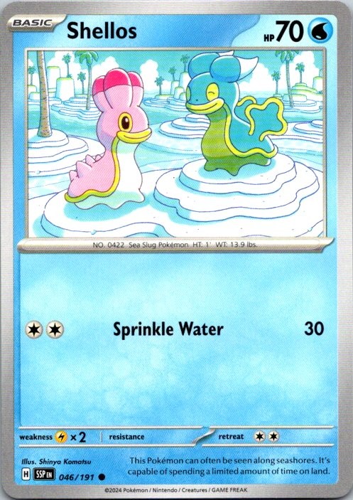Pokemon Shellos Normal Common SV08: Surging Sparks 046/191 NM
