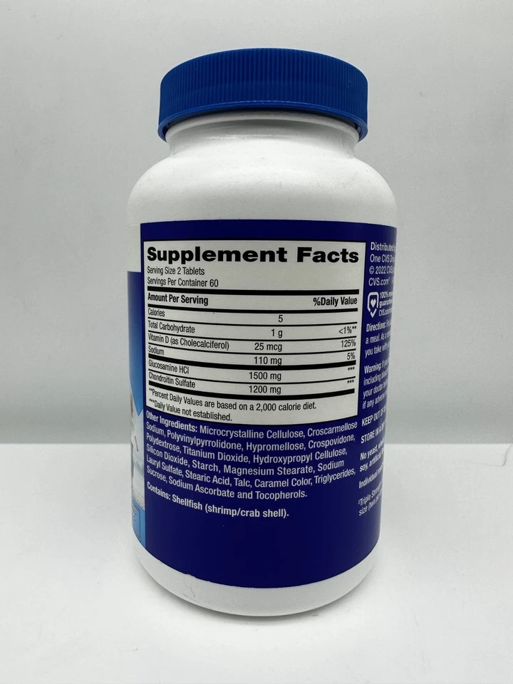 CVS Health Triple Fuerza Glucosamina Condroitina + D3 25 Mcg 120 Tabs Exp 12/26 Foto 2 de 2