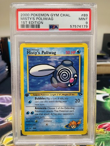 Misty's Poliwag (1st Edition) graded PSA 9 for sale on eBay