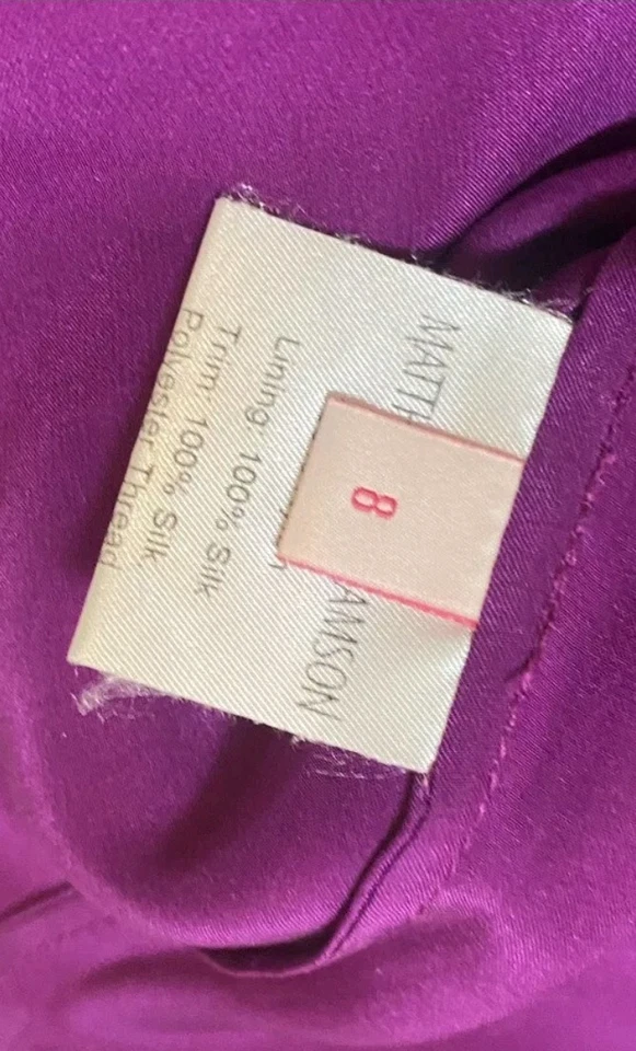 Vestido Matthew Williamson Encaje Bordado Funda Púrpura Granate 8 UK 4 US Foto 4 de 4