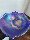 Antique Fenton Carnival Glass Bowl 9 In Amethyst Purple Iridescent