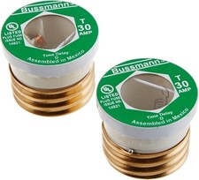 Bussman BP/T-30 30 Amp Dual-Element Time-Delay Edison Base Plug Fuse 2 Count
