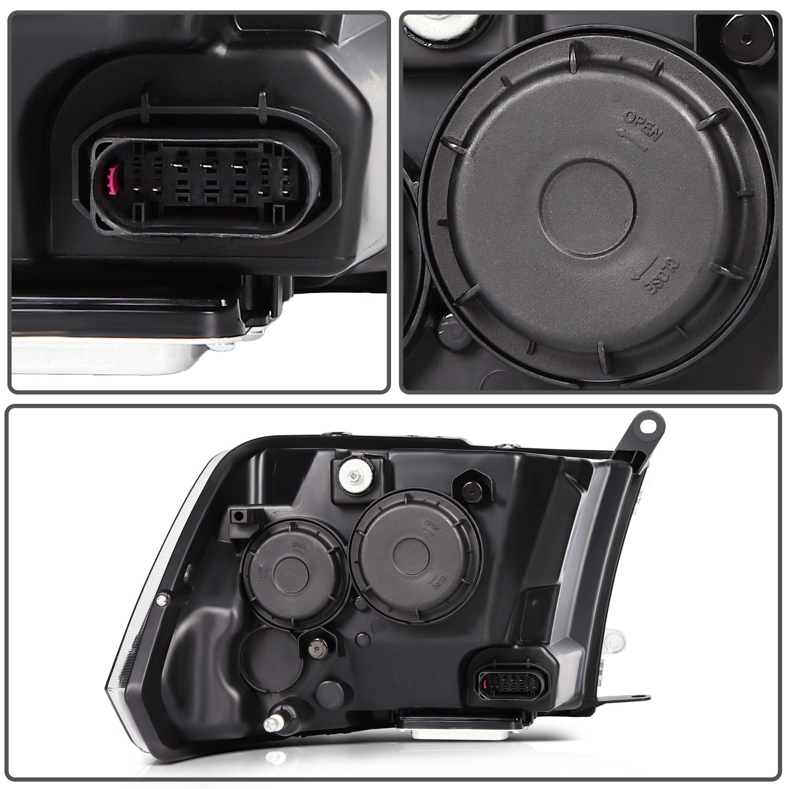 For Dodge Ram 1500 2500 3500 2009-2018 LED DRL Headlamp Headlights Assembly Pair