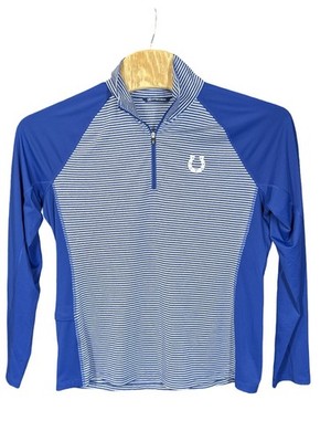Cutter & Buck Forge 1/4 Zip Pullover Indianapolis Colts Blue Striped Men s XL