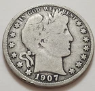 1907 O Barber Half Dollar • 90% Silver • Circulated • As Shown • Solid Coin  X68