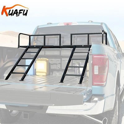 Raised Truck Bed Rack Adjustable For ATV UTV Extra Storage Space Steel Black