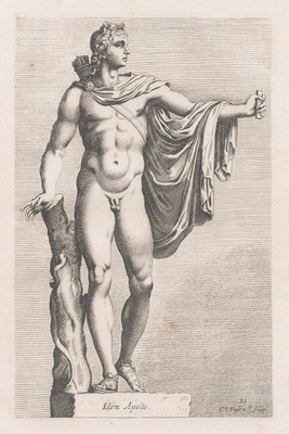 Apollo von Belvedere statue antiquity Kupferstich  Antike Francois Perrier 1660