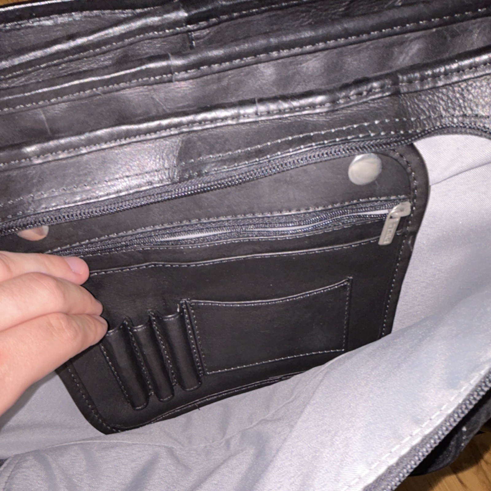 Piel Black Briefcase/Document Case Zip Adjustable… - image 3